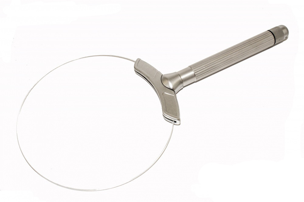 Ручна лупа з LED-підсвіткою, 2.5X і 6X збільшенням, діаметром 90 мм і 20 мм, Magnifier 2B-7