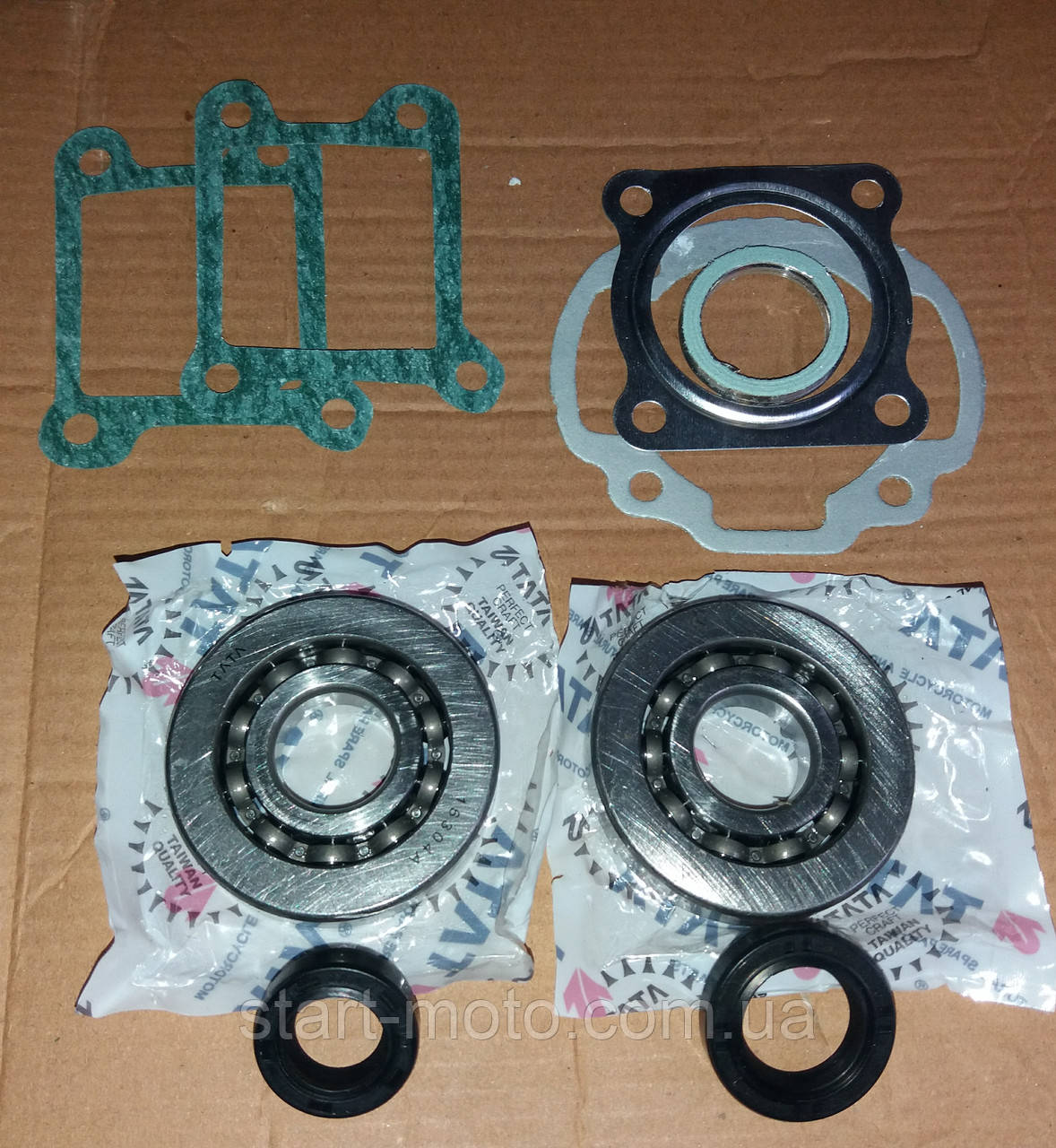 HONDA-50 CESTA ZX34/35 TOPIC AF38 Набір підшипники 20х56х12mm+сальники+ прокладки фірма TATA, фото 1