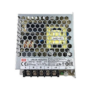 Блок живлення Mean Well 35W 15V 2.4A IP20 LRS-35-15, фото 2