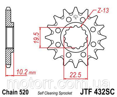 Зірка передня JT JTF432.13SC