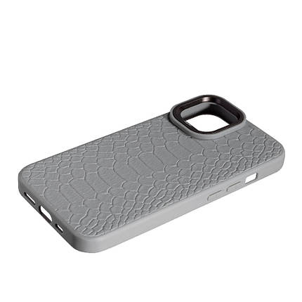Чохол Kajsa Leather Case Snake для Apple iPhone 15 Grey, фото 3