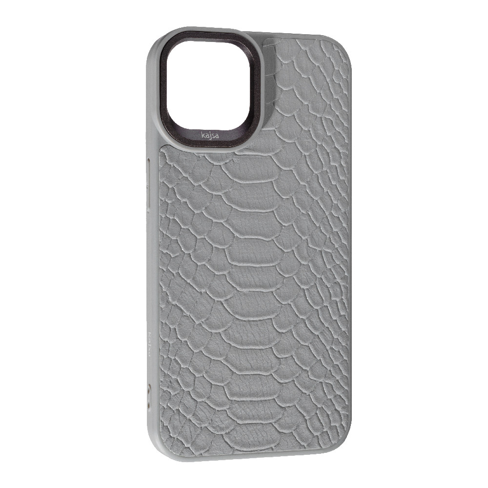 Чохол Kajsa Leather Case Snake для Apple iPhone 14 Grey
