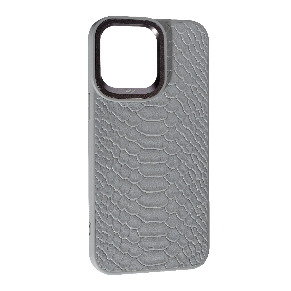 Чохол Kajsa Leather Case Snake для Apple iPhone 15 Pro Grey
