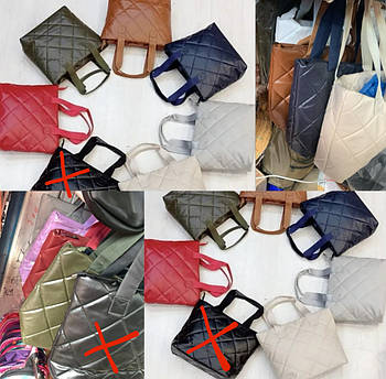 Сумка жіноча шоппер стьобана 34*23 см  на блискавці в різних кольорах Polo