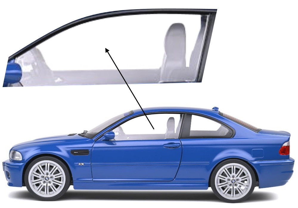 Бічне скло BMW 3 E46 1998-2005 передніх дверей ліве