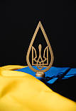 Набір для одного прапора, атласний прапор, тримач для підлоги, держак 2.5 м, наконечник "Крапля з Тризубом", фото 5