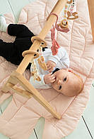 BabyGym: Мобіль підлоговий дерев'яний Дитячий Тренажер з підвісами іменний для Розвитку зі Стійкою з Вільхи