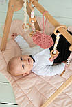 BabyGym: Мобіль підлоговий дерев'яний Дитячий Тренажер з підвісами іменний для Розвитку зі Стійкою з Вільхи, фото 6