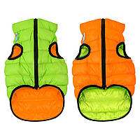 Курточка для собак AiryVest двусторонняя, размер XS 30, оранжево-салатовая