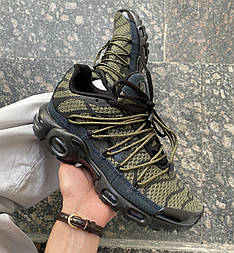 Чоловічі кросівки Nike Air Max TN 'Khaki/Black' весна-осінь-літо демісезонні (хакі). Живе фото