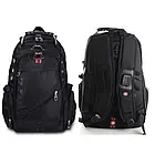 Універсальний Рюкзак Swissgear Men Bag 8810 39 л, 17" + USB + дощовик black Чорний, фото 3