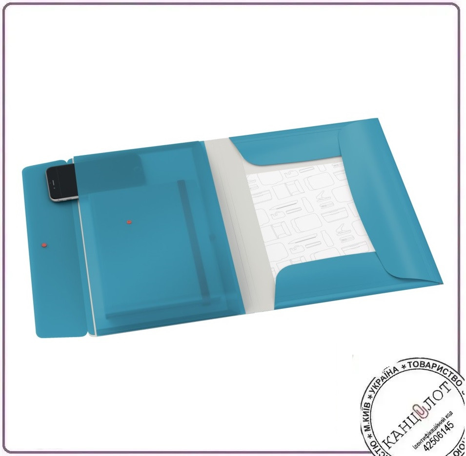 Папка на резинці LEITZ COSY з конвертом, блакитний (4619-00-61)