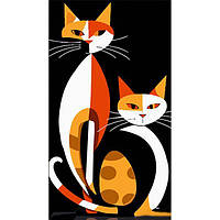Картина по номерам Животные. Геометрические коты в стиле сюрреализма, 50х25см, термопакет, Strateg (WW230)