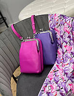 Женская сумка клатч на плечо кожаная кроссбоди вертикальная Polina&Eiterou.