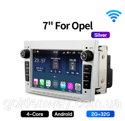 Штатна автомагнітола Android 10 2/32 Гб OPEL Astra Corsa Vectra C Zafira Vivaro Combo Signum ЦВЕТ SILVER