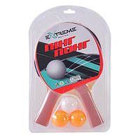 Теннис настольный Extreme Motion 2 ракетки толщина 8мм, 3 мячика, слюда 30*21см