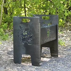 Мангал-кейс на 6 шампурів із гравіюванням Мангала-дипломату для походу легкий розбірний 2 мм