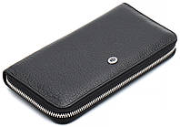 Черный женский кошелек-клатч ST Leather из натуральной кожи c ремешком на запястье и ладонь