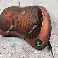 Масажна подушка MASSAGE PILLOW QY-8028 інфрачервоний роликовий масажер для шиї та спини 8 масажних ролика TP