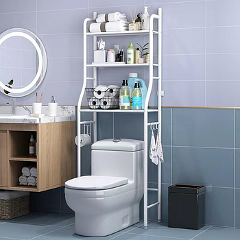 Полиця стелаж підлогова над унітазом Toilet Rack 362 TO Білий