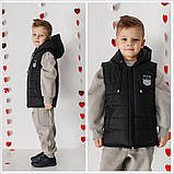 Стильний дитячий жилет на хлопчика Женька,розміри 116-140, фото 4