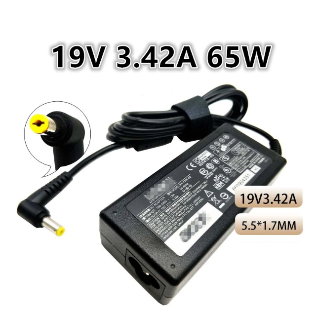 Зарядний пристрій для ноутбука 5,5-1,7 mm 3,42A 19V 65W Acer A+ нова, фото 1