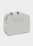 ДЕФЕКТ! Жіноча класична сумка крос-боді 10214 на цепочці на три відділи біла молочна, фото 7
