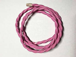 Провід кручений у текстильному обплетенні колір Рожевий