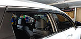 Дефлектори вікон із хром молдингом, вітровики Hyundai Tucson 2015-2020 (неіржавка сталь 3D), фото 5