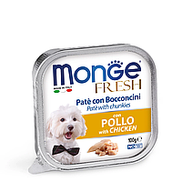 Влажный корм Monge Dog Fresh для собак всех пород, паштет курица 100 гр х 32 шт