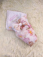 Конверт одеяло с принтом и вышивкой "Маленька Україночка" для новорожденных девочек