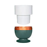 Горщик для квітів Ribbon 1,6 л овальний зелений-білий, фото 2