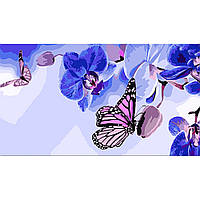Картина за номерами Метелики на орхідеях 50х25см, термопакет, ТМ Стратег, Україна