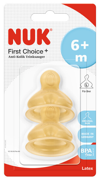 Соска FirstChoice Plus латексна, отвір L NUK 6-18 місяців