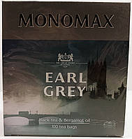 Черный чай с ароматом бергамота в пакетиках Мономах Earl Grey 100 шт по 2 гр