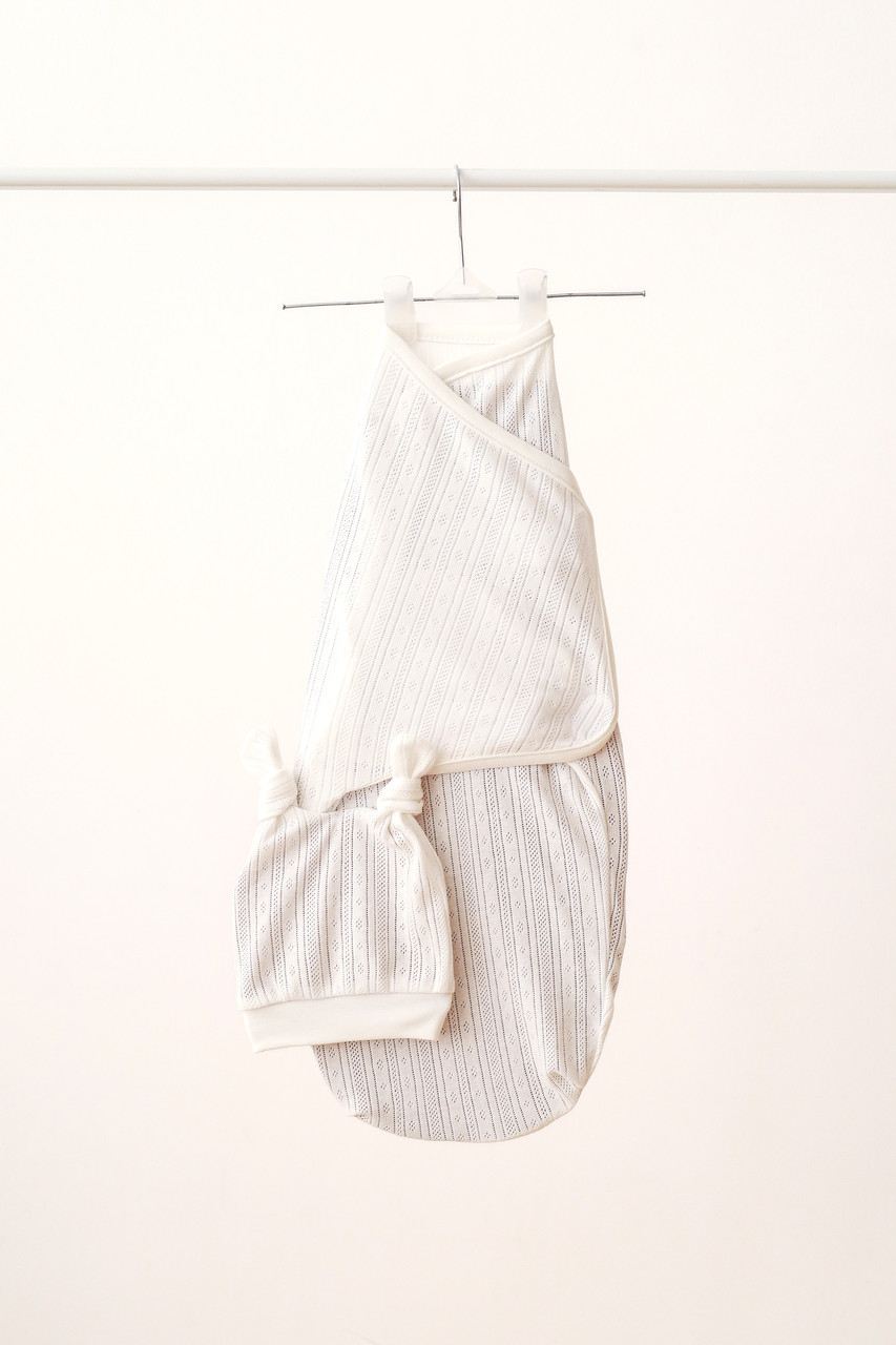 Евро пеленка на липучках с шапочкой Wind, молоко, фото 1