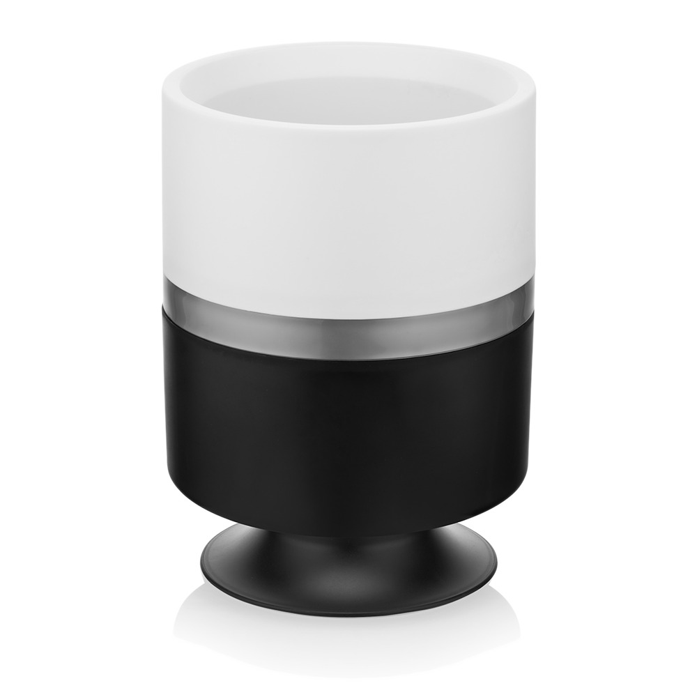 Горщик для квітів Ribbon 4 л вертикальний чорний-білий, фото 1