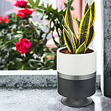Горщик для квітів Ribbon 4 л вертикальний зелений-білий, фото 4