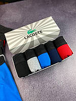 Мужские трусы боксерки в комплекте из 3 шт Lacoste 3d. Трусы мужские стильные боксеры Лакост 3Д