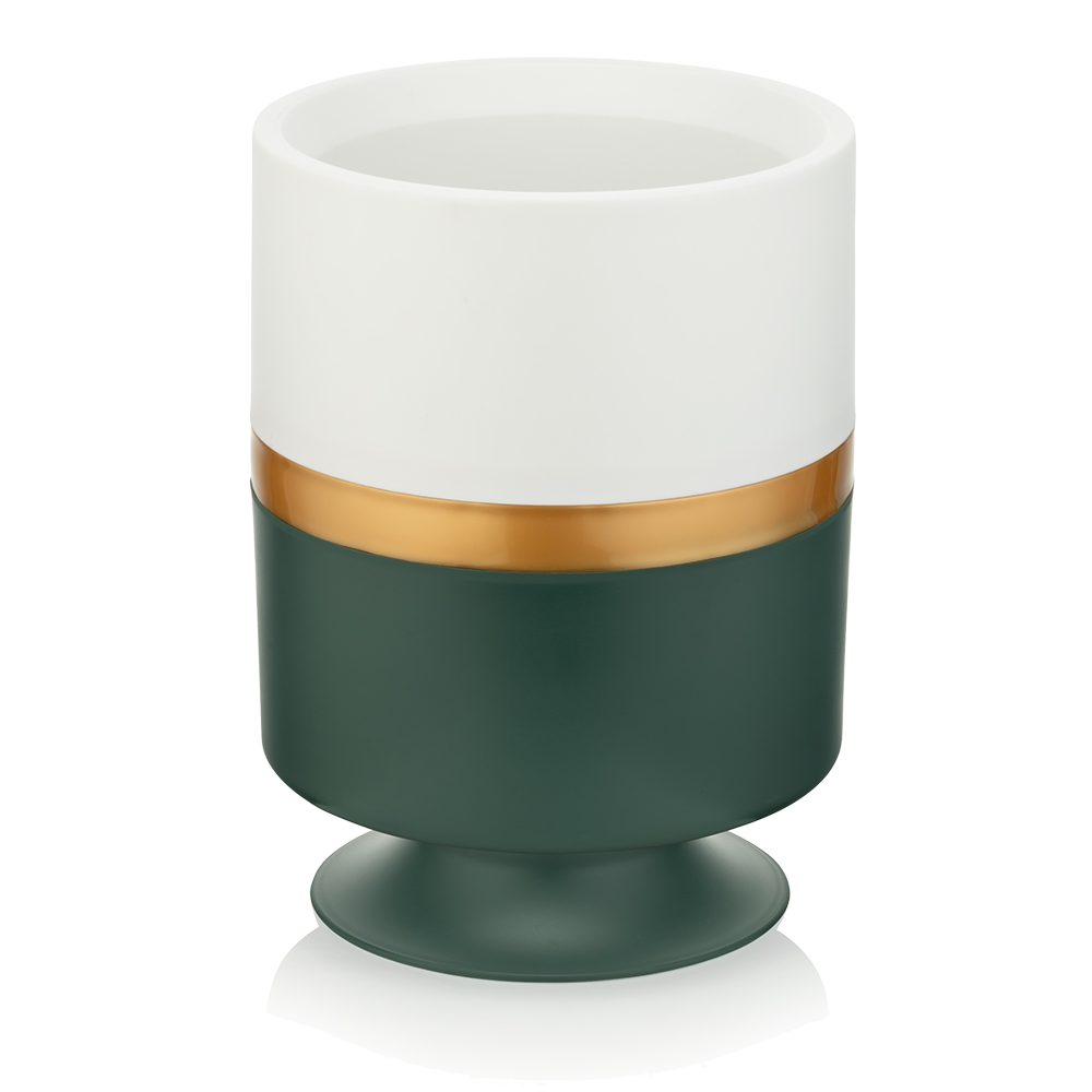 Горщик для квітів Ribbon 4 л вертикальний зелений-білий, фото 1