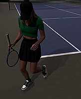 Юбка теннисная мини плиссированная с шортиками [SH] мод : 522 Черный, 44