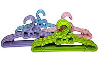 Набор вешалок детских пластиковых 10 штук с бантиком 27,5*13,5 см