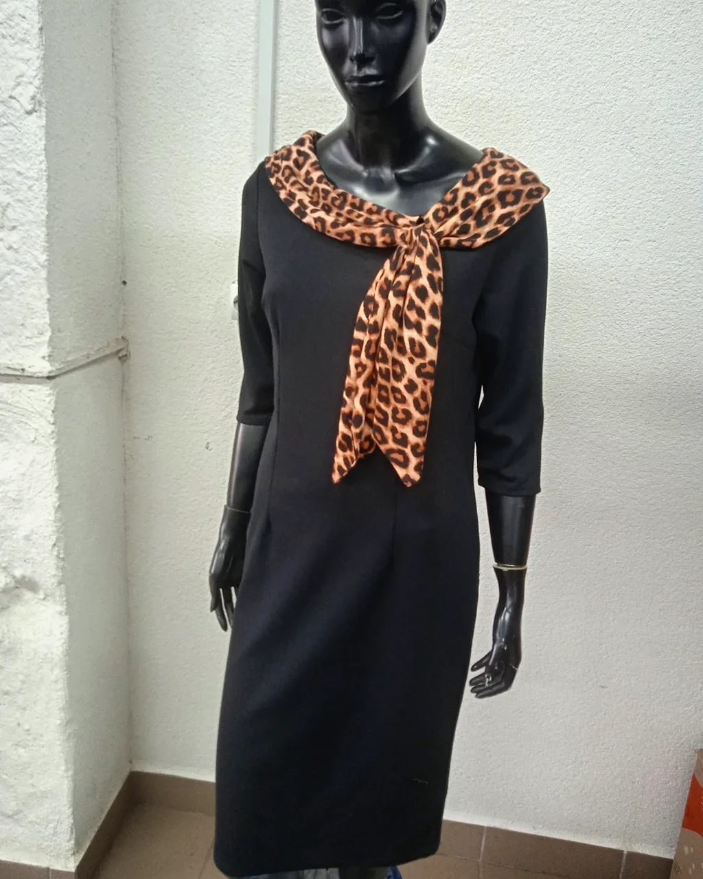 Елегантна міді-сукня-олівець із леопардовою краваткою Myleene Klass із рукавами 3/4 і блискавкою збоку. Розмір 12/ L