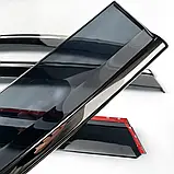 Дефлектори вікон із хром молдингом Volkswagen Tiguan 2007-2016 (нержавіюча смуга 3D), фото 3
