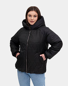 Стильна жіноча куртка Li-74 чорний, розміри 48-60