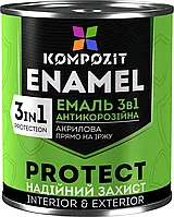 Kompozit Емаль антикорозійна 3 в 1 PROTECT Білий 0.75 кг