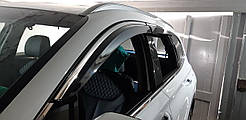 Дефлектори вікон із хром молдингом (вітровики) Subaru Forester 2012-2018 (нержавіюча сталь)