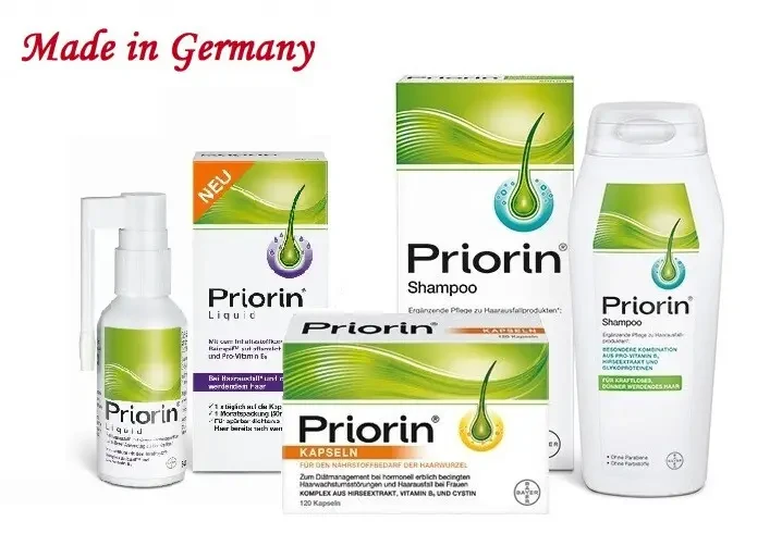 Пріорин набір Priorin Bayer проти випадіння для кращого росту волосся шампунь200 мл + вітаміни 120 шт. +спрей50 мл Німеччина