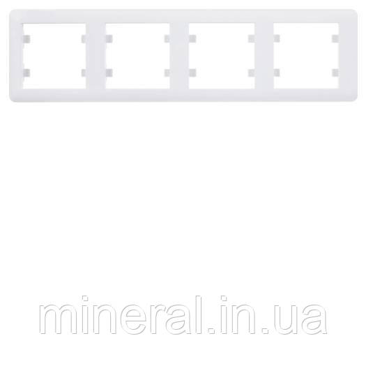Рамка 4Х горизонтальна Lumina-2, біла, Hager, (WL5240)