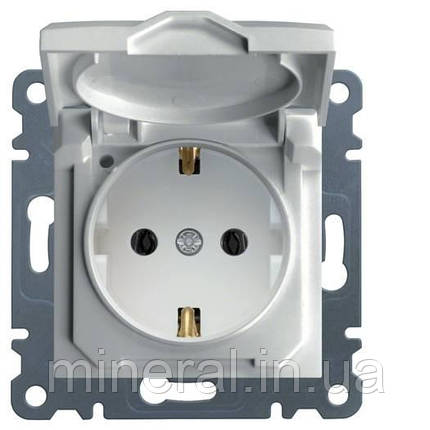 Розетка з з/к з кришкою Lumina-2, біла, 16А/230В, Hager, (WL1150), фото 1